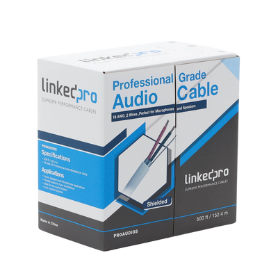 Cable para audio profesional calibre 18 en 2 hilos 100% cobre, BLINDADO perfecto para bocinas y micrófonos, bobina de 152 m - Image 5