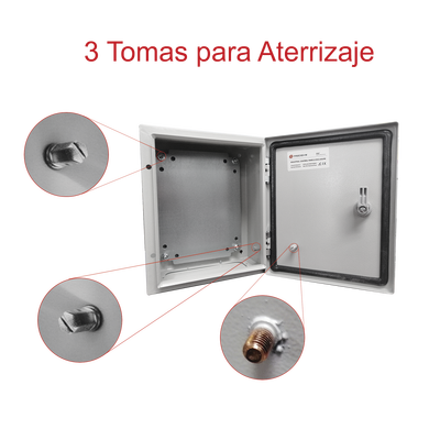 Gabinete de Acero IP66 Uso en Intemperie (250 x 300 x 150 mm) con Placa Trasera Interior Metálica y Compuerta Inferior Atornillable (Incluye Chapa y Llave T). - Image 9