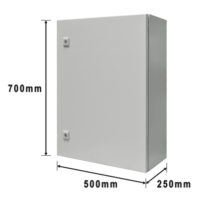 Gabinete de Acero IP66 Uso en Intemperie (500 x 700 x 250 mm) con Placa Trasera Interior Metálica y Compuerta Inferior Atornillable (Incluye Chapa y Llave T). - Image 3