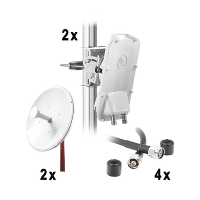 Enlace Backhaul completo de alta capacidad, incluye: 2x PTP550CE, 2x NPTR3 (37 dBi), 4x Jumpers - Image 2