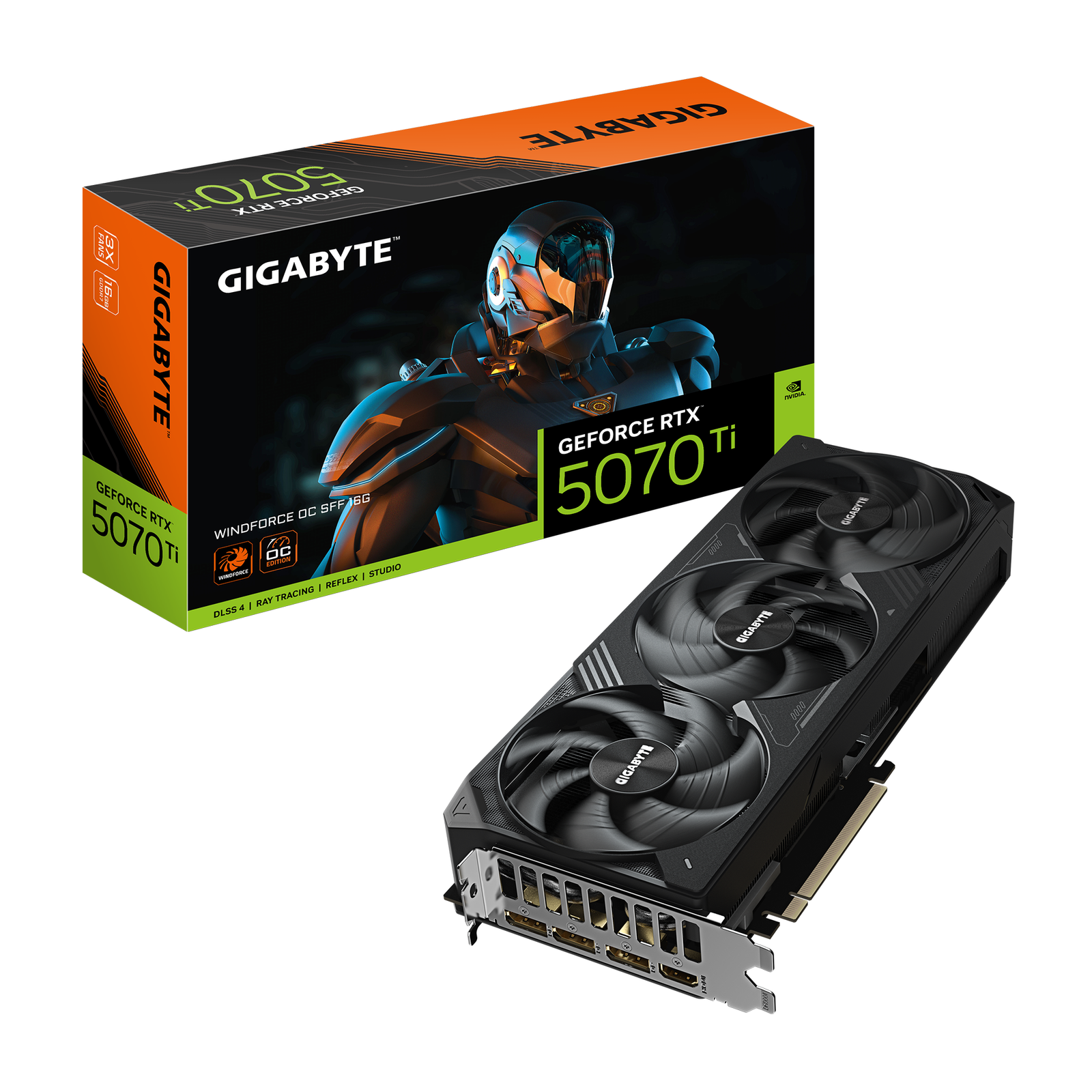 VGA GIGABYTE GEFORCE RTX 5070 TI WINDFORCE OC SFF 16G GDDR7 7680×4320 3DP 1HDMI GV N507TWF3OC 16GD