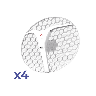 (LHG XL 5 ac 4 Pack) CPE y PtP en 5GHz 802.11 a/n/ac con Antena de Rejilla de 27dBi. “Ahora con Más Velocidad y Mayor Distancia”