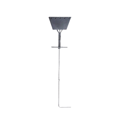 Ancla de Piso Tipo Paleta 5 Orificios para Retenida. Placa: 3/4″, Redondo: 1″, Altura: 210 cm. Galv. Inmersión.