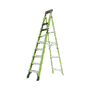 Escalera de 3.05 m Capacidad máxima de 170 Kg, inclinada, de fibra de vidrio con almohadilla de pared giratoria.