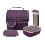 SET DE 2 LONCHERA DE 9 PULG. INCLUYE UN CILINDRO DE ACERO INOXIDABLE, UN RECIPIENTE DE PLÁSTICO PARA ALIMENTOS
