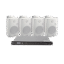 KIT de Amplificador de Audio 120W para Rack | 4 Altavoces de Pared color Blanco 2.5W - 20W | Sistema 70/100V
