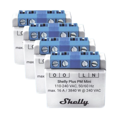 KIT 4 piezas SHELLY SHELLYPLUSPMMINIK4 El medidor de potencia más pequeño, inteligente con Wi-Fi, medición de consumo, 1 canal 16A, - Image 2