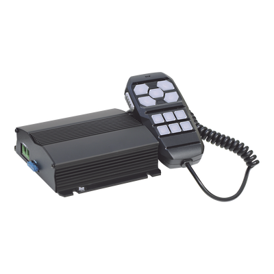 Sirena Vehicular de 100W de Potencia, Con Controlador Unimando Para Control de Tonos, 4 Salidas Auxiliares y Microfono - Image 4