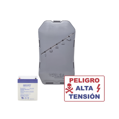 KIT deEnergizador 12,000Volts – .5 Joules / 500 Mts Lineales de Protección / Cercas Electrificadas / Llavero Incluido