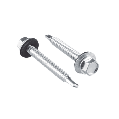 Tornillo – Pija cabeza hexagonal con rondana y punta broca #14 x 1″, 100 piezas