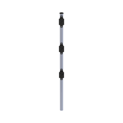 Poste de Paso de 0.75m para Cerca Electrificada. Tubo Galvanizado cal. 18 de 1″Diam. con Tapón y 3 Aisladores Instalados.