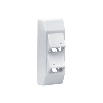 Soporte PANDUIT T45HDBIW Con 4 Puertos Mini-Com, Con Bisagras de Instalación a Presión, Para Canaletas T45, Material PVC Rígido, Color Blanco Mate