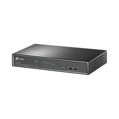 Switch PoE No Administrable TP-LINK TLSF1008LP de Escritorio / 8 puertos 10/100 Mbps / 4 puertos PoE af / Presupuesto 41 W / Modo extensor PoE hasta 250 metros / Calidad video prioritaria
