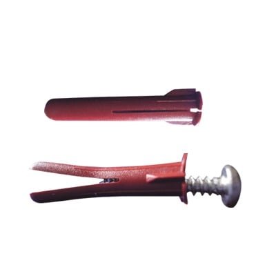 Paquete Con 10 Taquetes Rojos de 1/4″ y 10 tornillos 10 x 1 1/2″ (4.82 x 38 mm) (1103-05002)