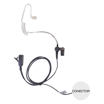 Micrófono – audífono de solapa con tubo acústico transparente para KENWOOD PKT23K con tubo acústico de PU (grado médico)