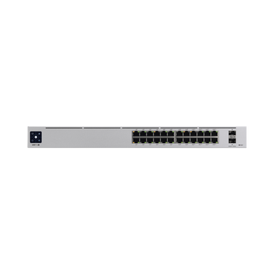 UniFi Switch USW-Pro-24-POE Gen2, UBIQUITI con funciones capa 3, de 24 puertos PoE 802.3at/bt + 2 puertos 1/10G SFP+, 400W, pantalla informativa