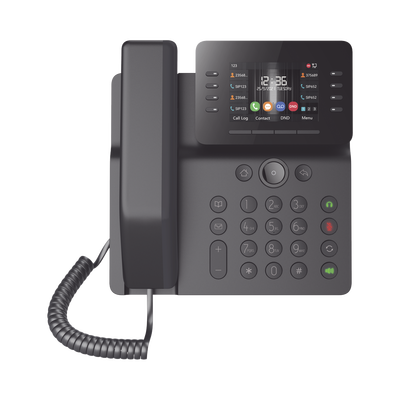 Teléfono IP Empresarial Esencial WiFi / Bluetooth, 12 líneas SIP, pantalla a color 3.5″, PoE, puertos Gigabit, conferencia local de 6 vías.