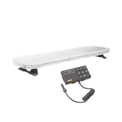 Barra de luces de 47″ rojo/azul, 88 LED, con control de tráfico en color ámbar, ideal para equipar unidades de seguridad publica