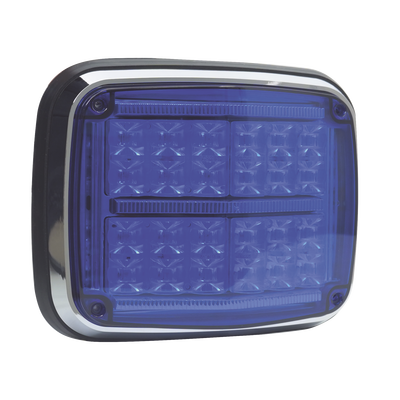 Luz de advertencia de 8 X 6", Color Azul, SAE,  IP67, Ideal para Ambulancias - Image 4