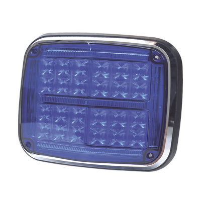 Luz de advertencia de 8 X 6", Color Azul, SAE,  IP67, Ideal para Ambulancias - Image 5