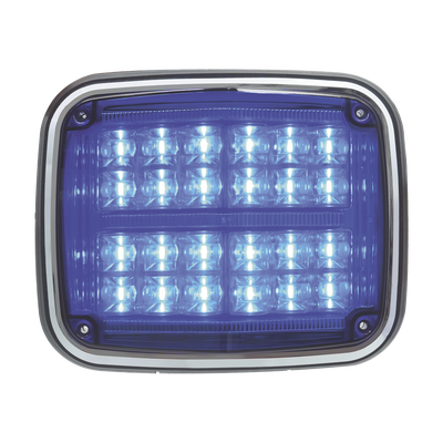 Luz de advertencia de 8 X 6", Color Azul, SAE,  IP67, Ideal para Ambulancias - Image 2
