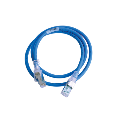 Patch Cord Z-MAX Cat6A S/FTP, CM/LS0H, 3ft, Color Azul, Versión Bulk (Sin Empaque Individual)