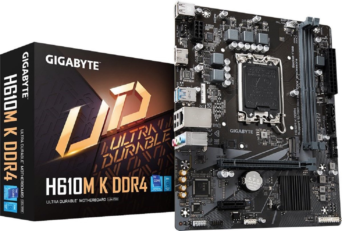 Tarjeta Madre Gigabyte Micro-ATX H610M K DDR4, S-1700, Intel H610 Express, HDMI, 64GB DDR4 para Intel