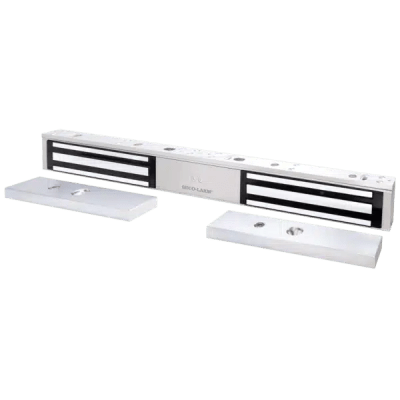 CERRADURA ELECTROMAGNÉTICA DE 600 LB, PUERTA DOBLE, SENSOR DE ADHERENCIA, LED DE ESTADO, LISTADO UL