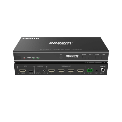 Videowall 4K 1×4 | HDMI & USB-C | 8 Modos de Visualización | Audio Óptico/Analógico | Control RS-232/IR | Plug & Play