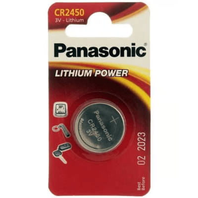 Batería de Litio tipo Moneda 3V / CR2450/ Tira c/5pz  ( Batería no recargable )