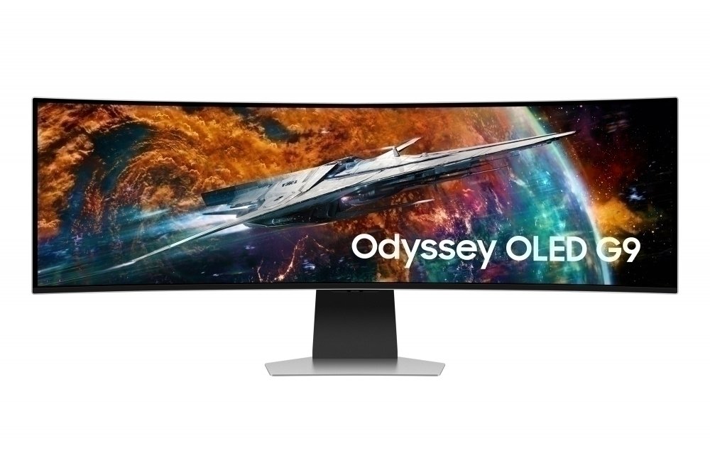Monitor Smart OLED Gaming Samsung Odyssey G9 S49CG950SL 49″ (1244.6mm) Class Dual Quad HD (DQHD) Pantalla curva – 32:9 – Plata – 124.5cm (49″) Viewable – OLED – Quantum Dot OLED Retroiluminación – 5120 x 1440 – Mil millones de colores – FreeSync Premium Pro – 250cd/m² – 30µs – 240Hz Refresh Rate – Altavoces – HDMI – DisplayPort – Concentrador USB MONITOR GAMER 49 IN OLED CURVO240 HZ .03MS SMART C BOCINAS – Samsung