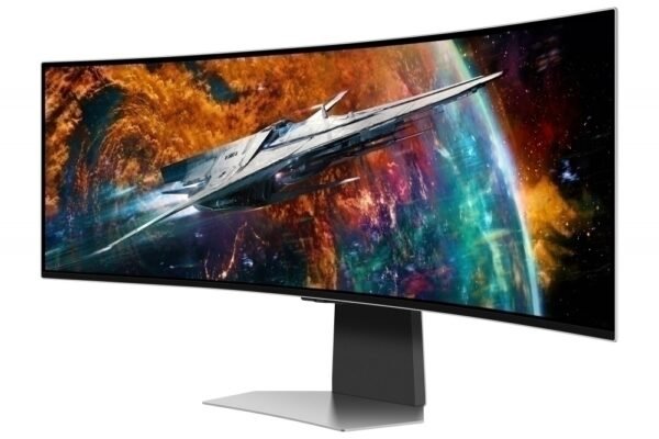 Monitor Smart OLED Gaming Samsung Odyssey G9 S49CG950SL 49" (1244.6mm) Class Dual Quad HD (DQHD) Pantalla curva - 32:9 - Plata - 124.5cm (49") Viewable - OLED - Quantum Dot OLED Retroiluminación - 5120 x 1440 - Mil millones de colores - FreeSync Premium Pro - 250cd/m² - 30µs - 240Hz Refresh Rate - Altavoces - HDMI - DisplayPort - Concentrador USB MONITOR GAMER 49 IN OLED CURVO240 HZ .03MS SMART C BOCINAS - Samsung - Image 3