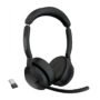 Auriculares Jabra Evolve2 55 Inalámbrico Sobre la oreja Estéreo - Binaural - Supra-aural - 3000cm - Bluetooth - 20Hz a 20kHz - Tecnología MEMS, Función de cancelación de ruido ambiente Micrófono - Cancelación de ruido JABRA EVOLVE2 55LINK380A MS STEREO - JABRA