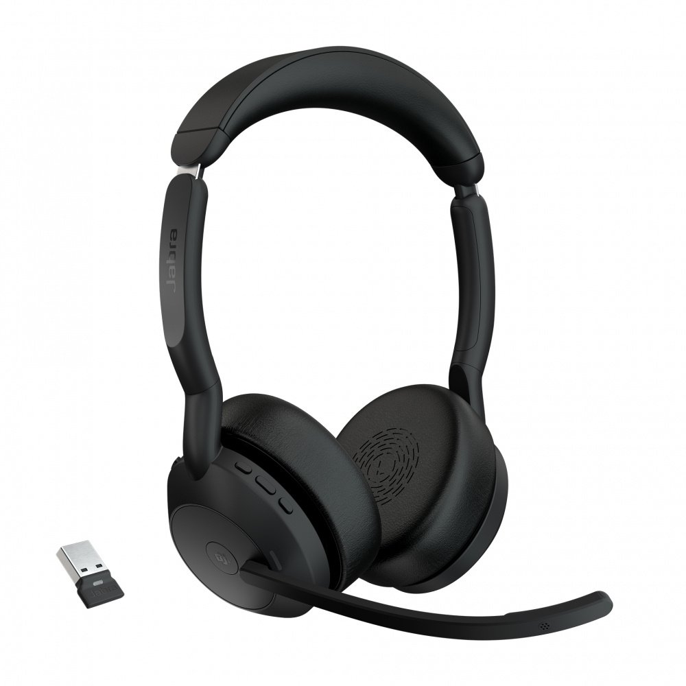 Auriculares Jabra Evolve2 55 Inalámbrico Sobre la oreja Estéreo – Binaural – Supra-aural – 3000cm – Bluetooth – 20Hz a 20kHz – Tecnología MEMS, Función de cancelación de ruido ambiente Micrófono – Cancelación de ruido JABRA EVOLVE2 55LINK380A MS STEREO – JABRA