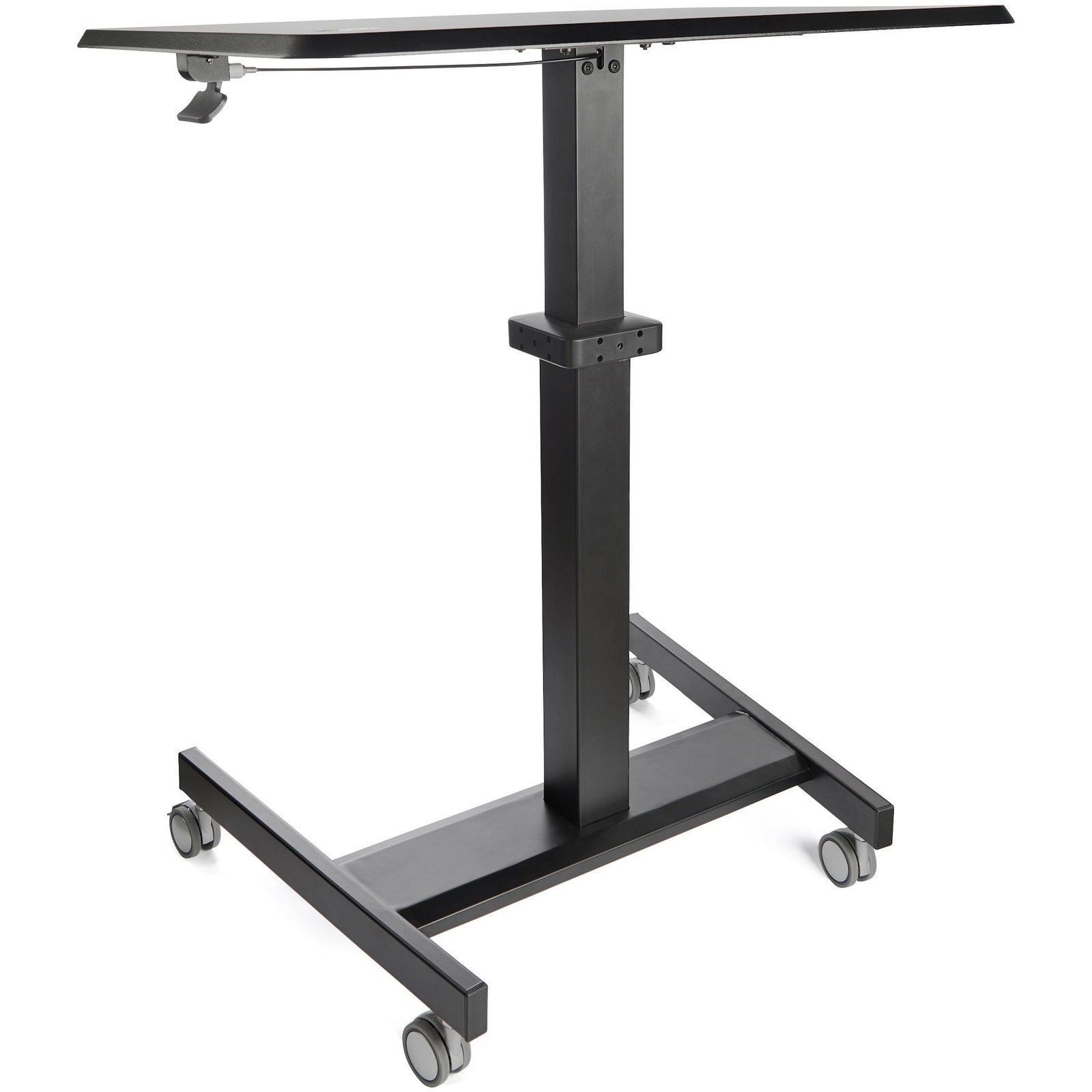 StarTech.com Escritorio Móvil de Trabajo de Pie – Mesa Ergonómica/Portátil – Ajuste de Altura – Estación/Carro con Ruedas para PC/Laptop – Rectángulo Superior – Altura ajustable – 800mm Largo de Sobremesa x 600mm Ancho de Sobremesa – 1143mm Altura – Negro – Acero – Madera Top Material ESCRITORIO MOVIL DE TRABAJO DEPIE – MESA PORTATIL CON RUEDAS – StarTech.com