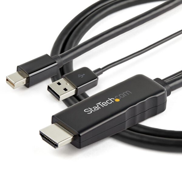 StarTech.com HD2MDPMM2M Cable Convertidor HDMI a Mini DP de 2m - 4K - Alimentado USB - Mac & Windows - Cable for Dispositivo de audio/vídeo, Computador, Monitor, Workstation, Portátil, Reproductor Blu-ray, Cámara, Portátil, Tableta, Chromebook, Reproductor Multimedia - Admite hasta3840 x 2160 - Negro CABLE CONVERTIDOR HDMI A MINIDISPLAYPORT DE 2M - 4K 30HZ - Image 4