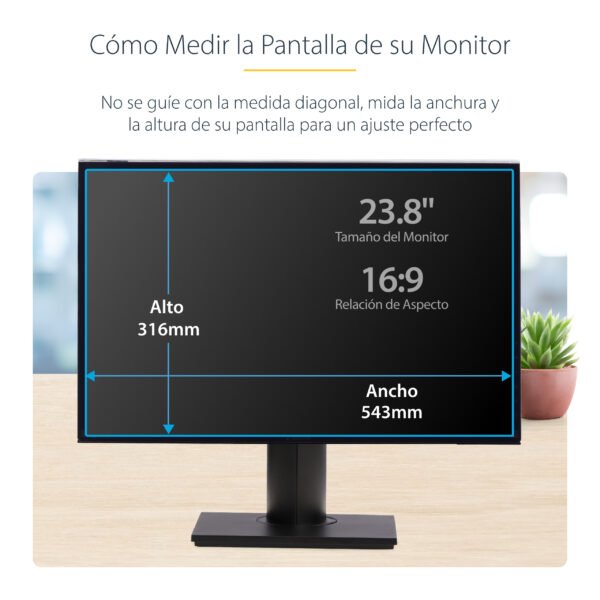 Filtro de Privacidad 16:9 para Monitor de 23.8" - Colgante - Protector Acrílico de Pantalla - Ángulo de Visión de +/- 30° - Brillante FILTRO DE PRIVACIDAD 16:9para Monitor de 23.8 Colgante - StarTech.com - Image 11