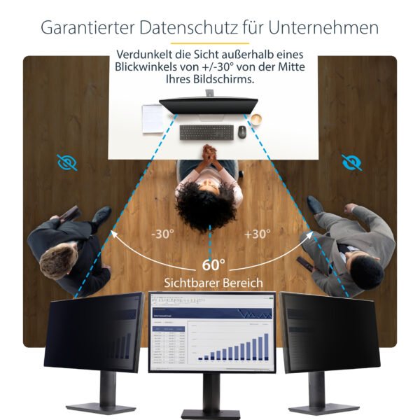 Filtro de Privacidad 16:9 para Monitor de 24" - Colgante - Protector Acrílico de Pantalla - Ángulo de Visión de +/- 30° - Brillante FILTRO DE PRIVACIDAD 16:9para Monitor de 24 Colgante - StarTech.com - Image 9