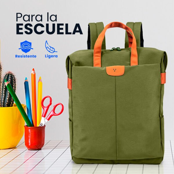 MOCHILA VORAGO BP-301 VINTAGE D OBLE USO LAPTOP 15.6 VERDE - Vorago - Image 2