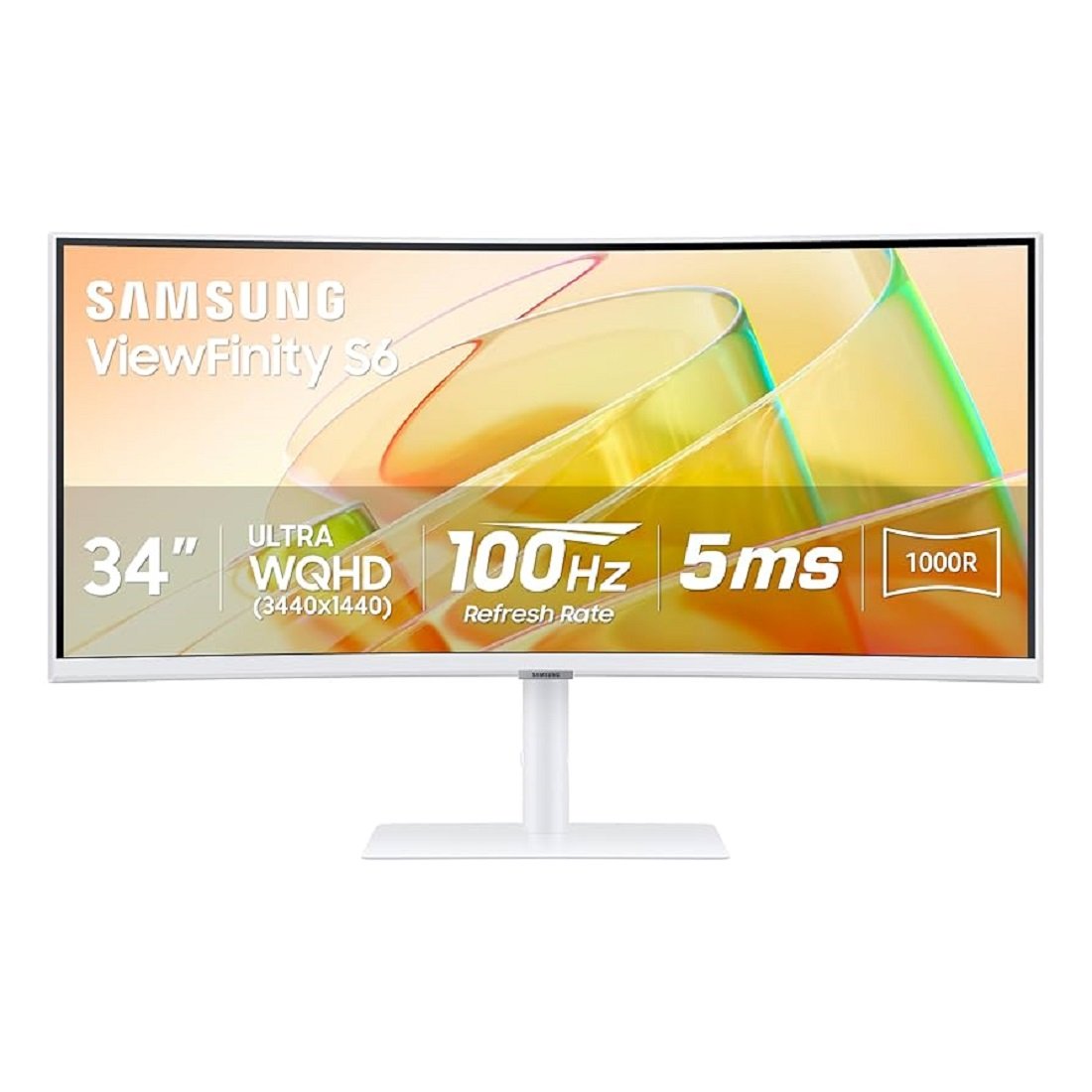 Monitor Curvo Samsung ViewFinity S6 S65TC LED 34″, 3440×1440 Ultra Wide Quad HD, FreeSync, 100Hz, HDMI/DisplayPort, Bocinas Integradas