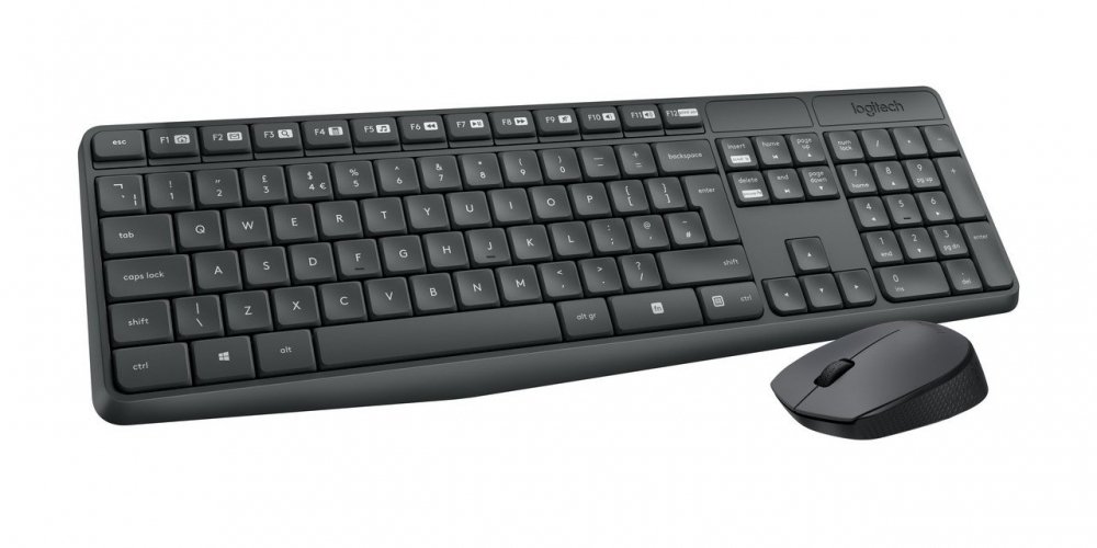 KIT MOUSE Y TECLADO MK235 INALAMBRICO ALCANCE HASTA 10 METROS TAMAÑO NORMAL, DURADERO Y SIMPLE TECLADO/MOUSE LOGITECH MK 235NEGRO USB – Logitech