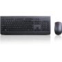Teclado y Mouse  Lenovo Professional - USB Inalámbrico RF - Español (América Latina) - Negro - USB Inalámbrico RF - Láser - 1600 dpi - 5 Botón - Rueda inclinable - QWERTY - Negro - Reproductor Multimedia Tecla(s) de acceso rápido - Simétrico - AA - Compat ESPANOL NEGRO 2 WTY - Lenovo