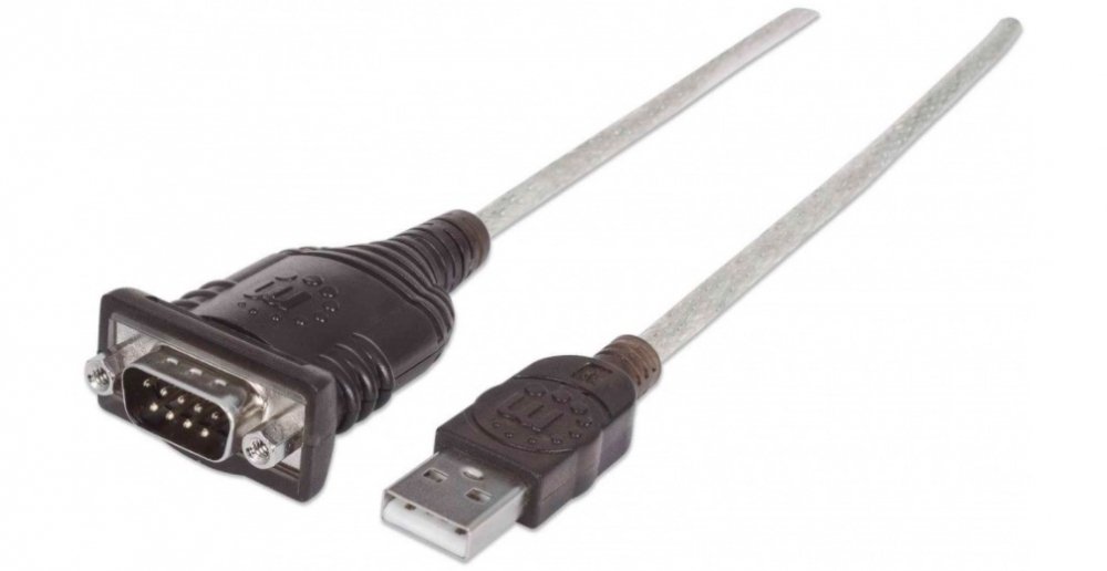 CABLE ADAPTADOR/CONVERTIDOR SERIAL A USB 45CM CHIP PROLIFIC PL-2303, DB9, RS232 – Extremo Secundario: 1 x USB 2.0 Type A – Male – 115kbit/s – Oro Contacto chapado – 24 AWG CABLE ADAPTADOR CONVERTIDOR USB A SERIAL DB9 RS232 45CM M-M – Manhattan