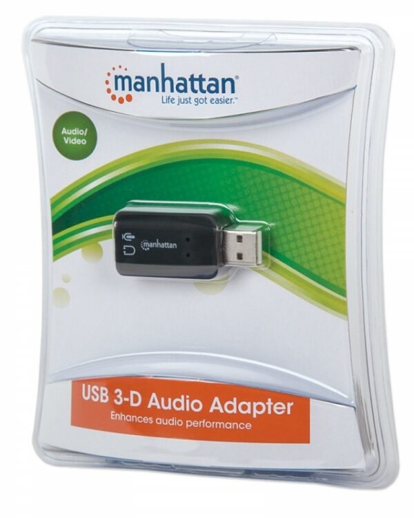 Manhattan Caja de sonido externa - Manhattan Adaptador de Audio 3-D USB de Alta Velocidad ADAPTADOR CONVERTIDOR TARJETA SONIDO 5.1 USB A 3.5MM - Manhattan - Image 6