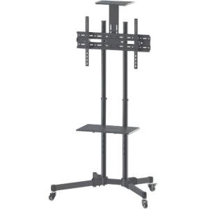 Manhattan Soporte TV tipo carro 50kg, 37″ a 70″ , Eco – Hasta 177.8cm (70″) para pantalla plana – 65kg Capacidad de carga – Negro – Inclinable, Retráctil, Estante para cámara, Estante ajustable, Trabajo pesado, Ruedecita, Gestión de Cableado SOPORTE CARRITO TV PANTALLA 37 A 70 50KG ALTURA AJUSTABLE – Manhattan