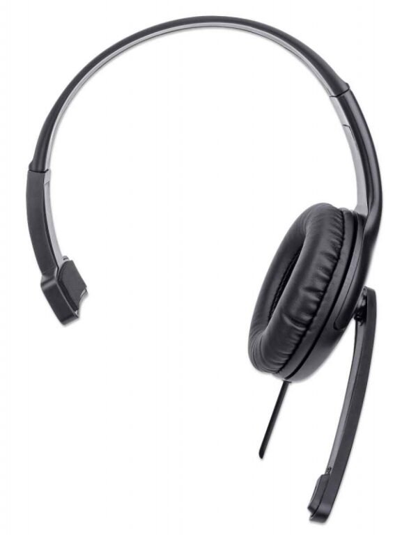 Manhattan AUDIFONO C/MICROFONO USB, MONOAURAL, CONTROL DE VOLUMEN - Monaural - Circumaural - 32Ohm - 20Hz a 20kHz - 150cm Cable - Uni Direccional Micrófono - USB Tipo A AUDIFONO MONOAURAL USB CON MICROFONO Y CONTROL DE VOLUMEN - Manhattan - Image 2