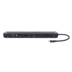 DOCKING 11-1 USB-C A HDMI DP VG A RJ45 3.5MM 3 USB TARJETAS SD – Manhattan