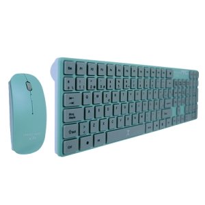 KIT INALAMBRICO TECLADO MAS MOU SE TURQUESA