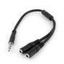 Cable StarTech.com 3,5mm Macho - 2x de 3,5mm Hembra, 20cm, Negro DIADEMA MACHO A HEMBRA - StarTech.com