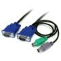 StarTech.com Cable KVM de 1.8m Ultra Delgado 3-en-1 VGA PS/2 - HD15 Macho a Macho - Cable for Conmutador KVM, Teclado, Mouse - Negro CABLE KVM 1.8M ULTRA DELGADOVGA PS2 HD15 MACHO A MACHO  .